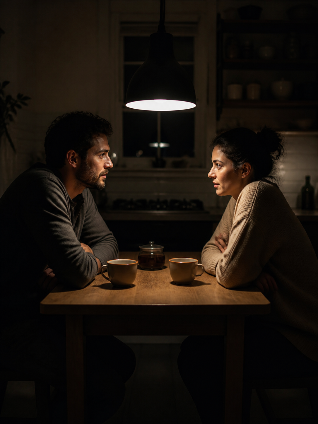 Kitchen Table Late Night AI wedding photoshoot prompt