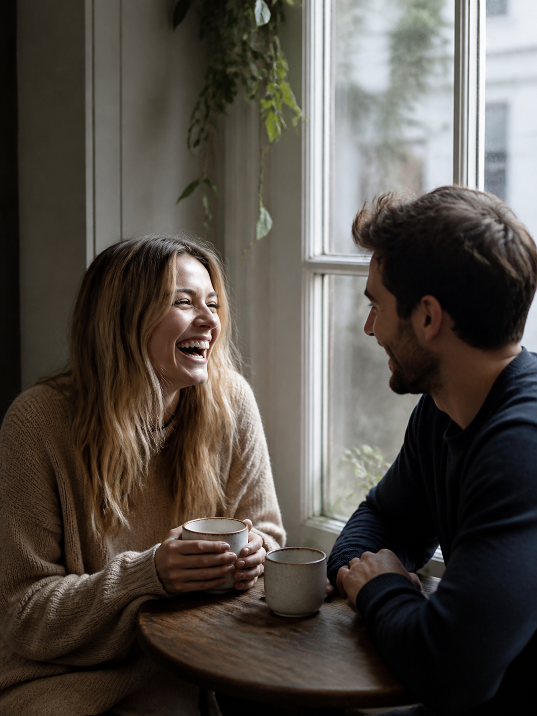 Quiet Morning Coffee by the Window AI wedding photoshoot prompt