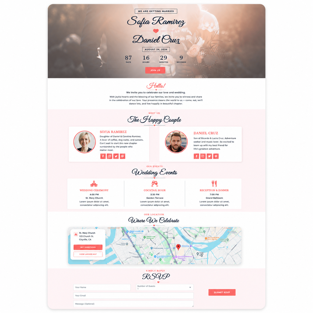 Timeless Vows wedding invitation template preview